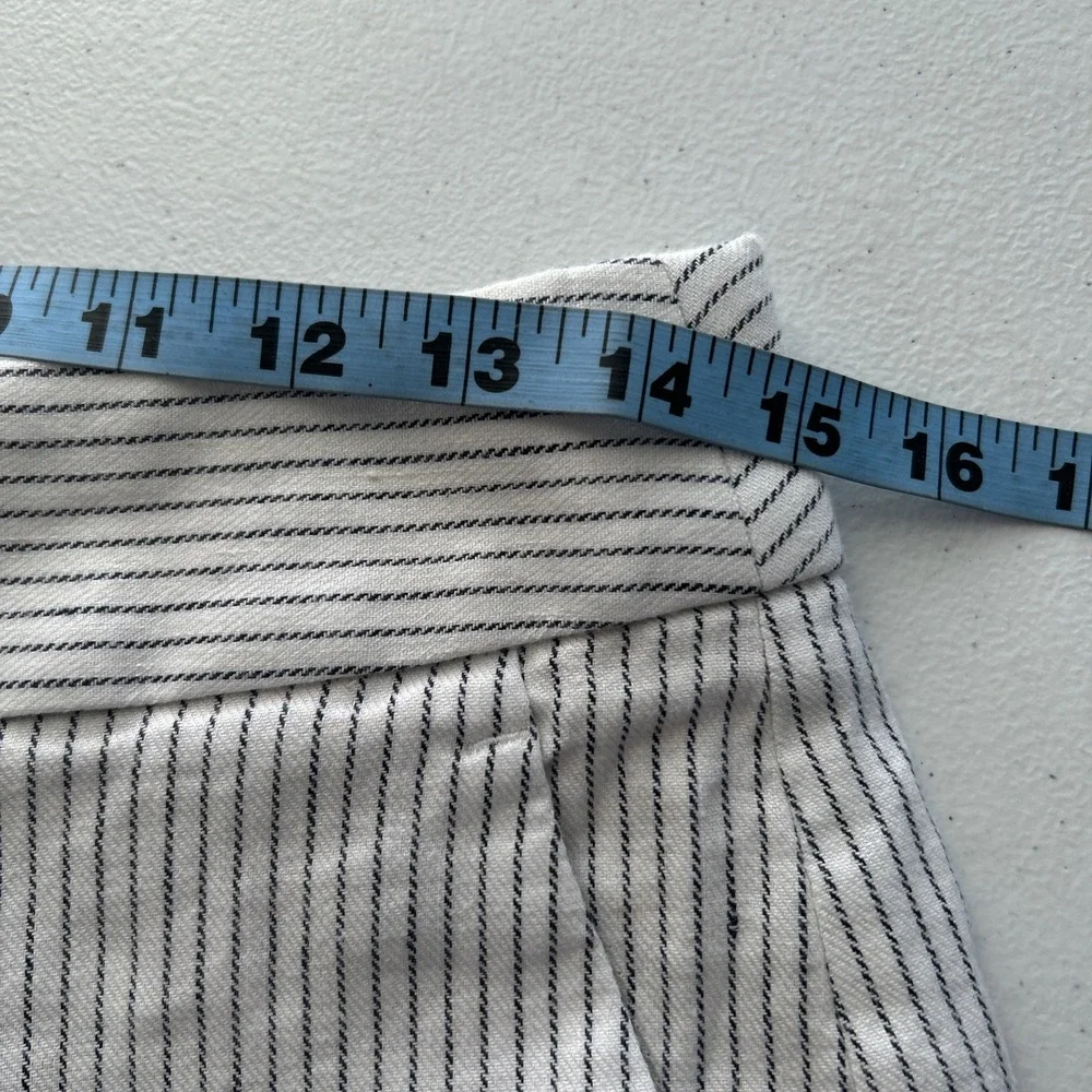 Banana Republic Pants Womens 4 Linen Blend Striped Wide Leg  Preppy Office Siren